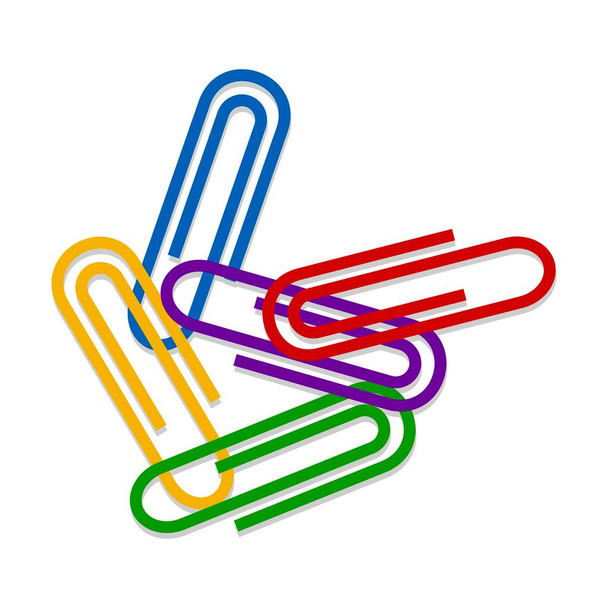 Lot de trombones en couleur isolés sur fond blanc, Illustration vectorielle
 - Vecteur, image