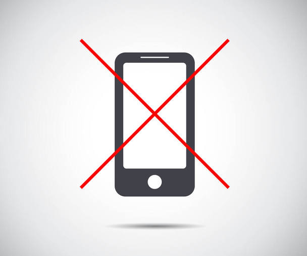 Geen mobiele telefoon, Mobiele telefoon verboden, telefoon logo vector illustratie - Vector, afbeelding