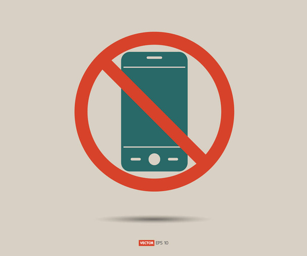 No cell phone, Mobile Phone prohibited, phone logo vector illustration - Vector, Image