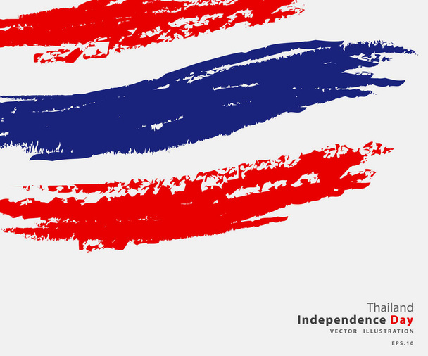 タイの国旗。グランジースタイルで旗を掲揚。独立タイの日。ベクトルEPSイラスト. - ベクター画像