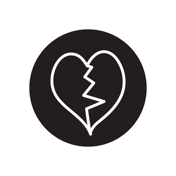 heart with a broken line in the middle, line block style - Vector, Image