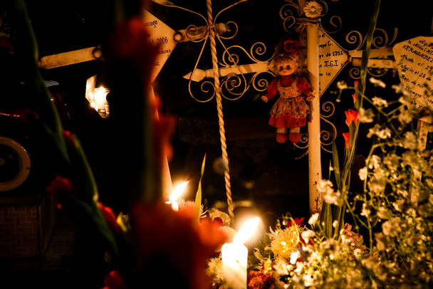 κοντινό πλάνο της ημέρας των νεκρών διακοσμήσεων, Μεξικό - Φωτογραφία, εικόνα