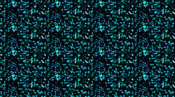 Hermoso vídeo abstracto que brilla, luz brillante que organiza sutiles movimientos de color azul con ondas de puntos, fondo negro
 - Metraje, vídeo