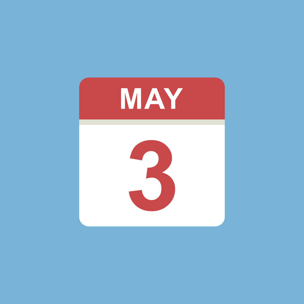 календарь - 3 мая иконка с изображением изолированного символа вектора
 - Вектор,изображение