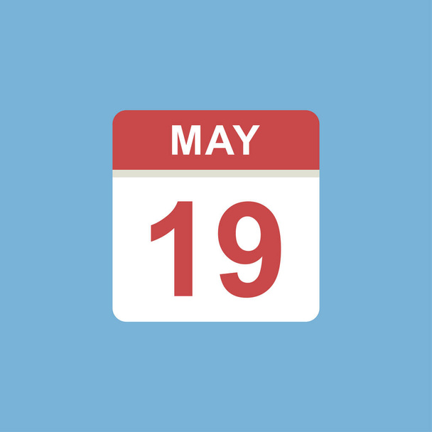 Takvim - 19 Mayıs ikon illüstrasyonu izole vektör işareti - Vektör, Görsel