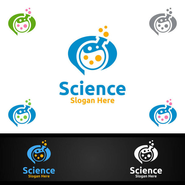 Λογότυπο Εργαστηρίου Επιστήμης και Έρευνας για Μικροβιολογία, Βιοτεχνολογία, Χημεία ή Εκπαιδευτικό Σχέδιο - Διάνυσμα, εικόνα