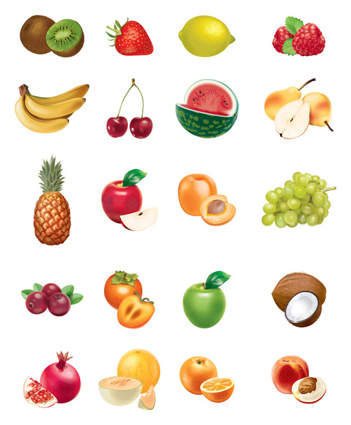 Иллюстрация фруктов и ягод
 - Фото, изображение