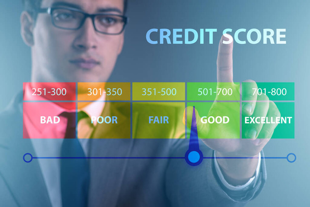 Businessman in credit score concept - 写真・画像