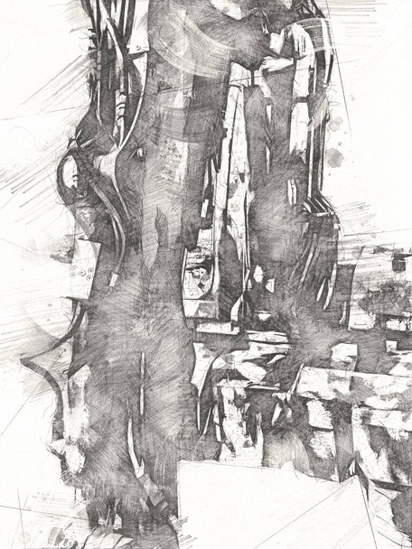 Экскаватор иллюстрации цвета изолированные произведения искусства
 - Фото, изображение