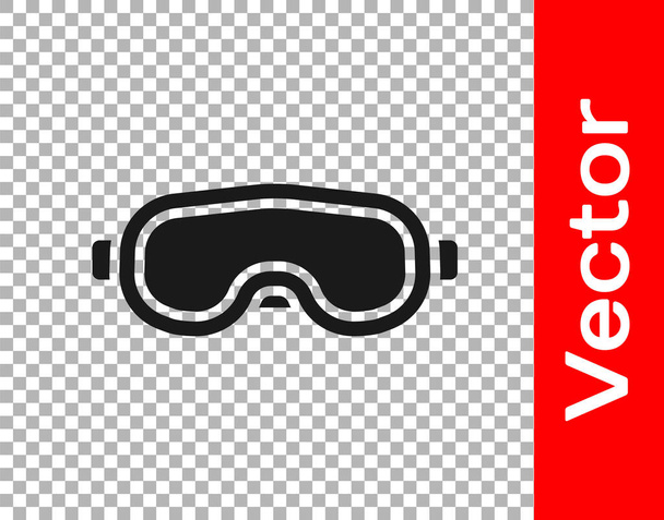 Black Ski goggles icon isolated on transparent background. Extreme sport. Sport equipment.  Vector Illustration - Vector, Image