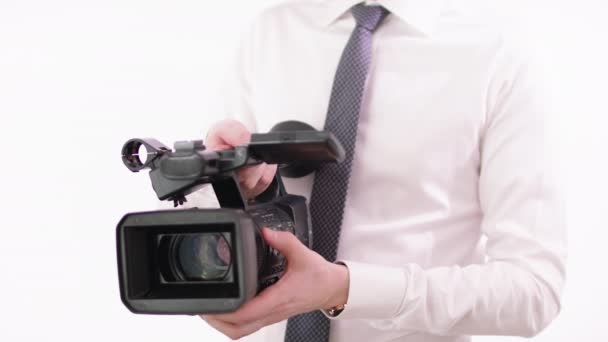 Zbliżenie na obiektyw aparatu powiększenie - Materiał filmowy, wideo