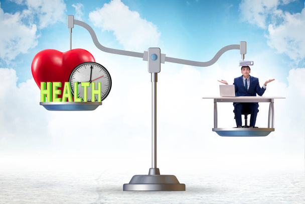 Konzept des Gleichgewichts zwischen Arbeit und Gesundheit - Foto, Bild