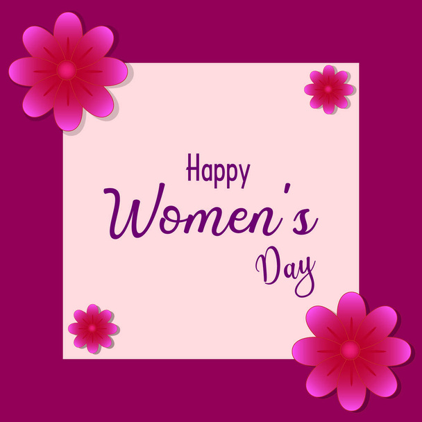 Happy Women's day template flower - Vector, Image