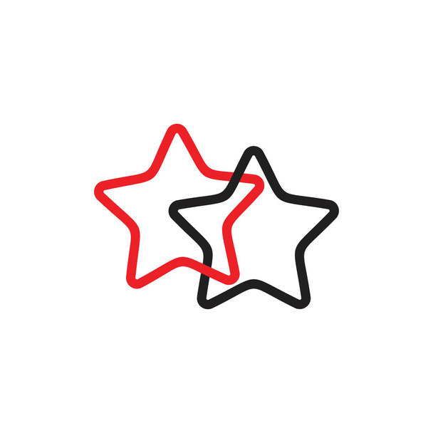 linked line geometric two star symbol logo vector - Vector, Image
