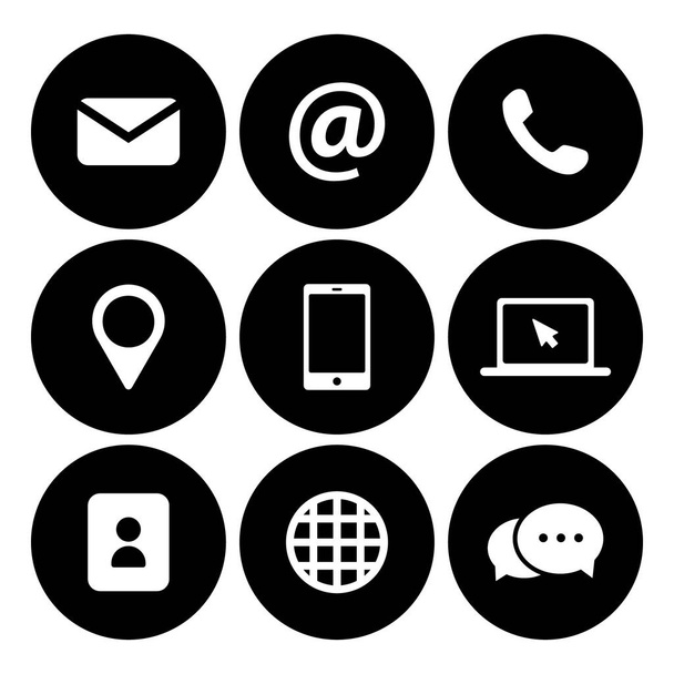 Contact As Flat Icon Solid Style isolated, easy to change colour and size - Vector, Image