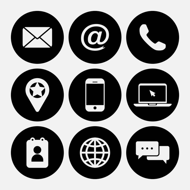 Contact As Flat Icon Solid Style isolated, easy to change color and size - Vector, Image