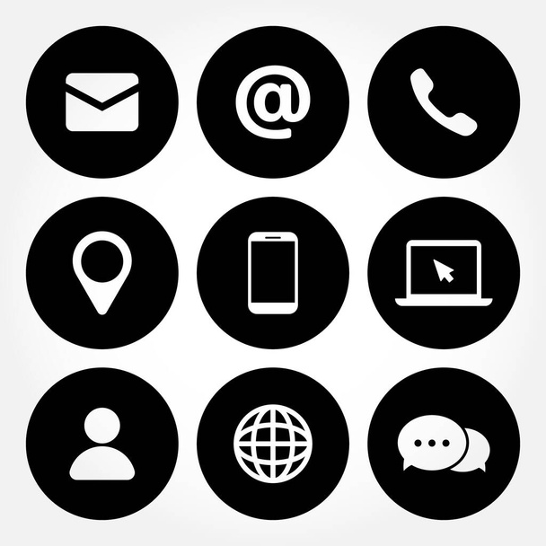 Contact As Flat Icon Solid Style isolated, easy to change color and size - Vector, Image
