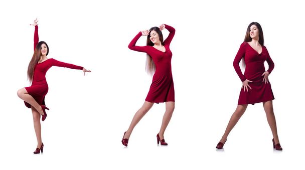 Donna che balla isolata sul bianco
 - Foto, immagini