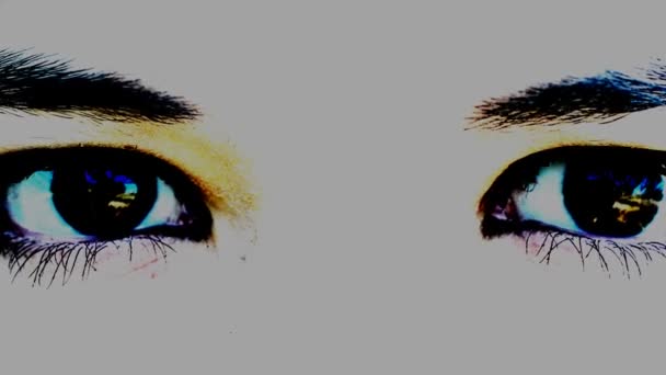 Beautiful eyes of the young girl. Female eyes - Felvétel, videó