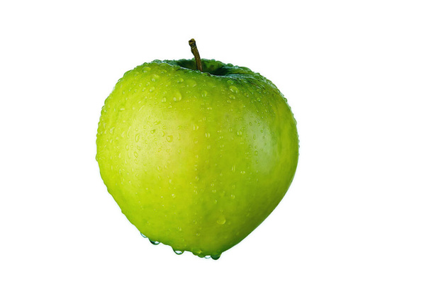 Fresca granja madura manzana verde aislada sobre fondo blanco
 - Foto, imagen