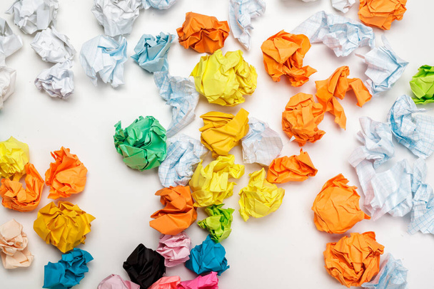 colorful crumpled paper balls. Macro photo. Close up. - Fotó, kép