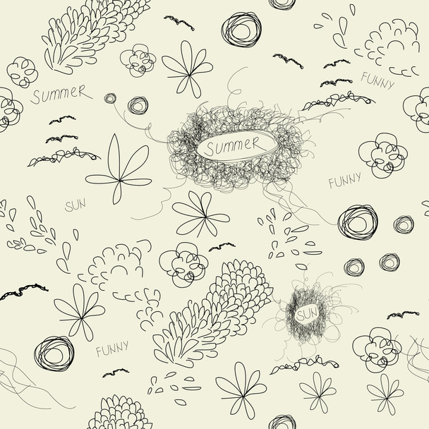 Doodle style seamless wallpaper - Vector, Imagen