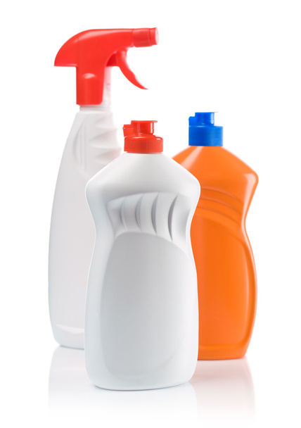 Orange and white bottles for clean - Фото, изображение