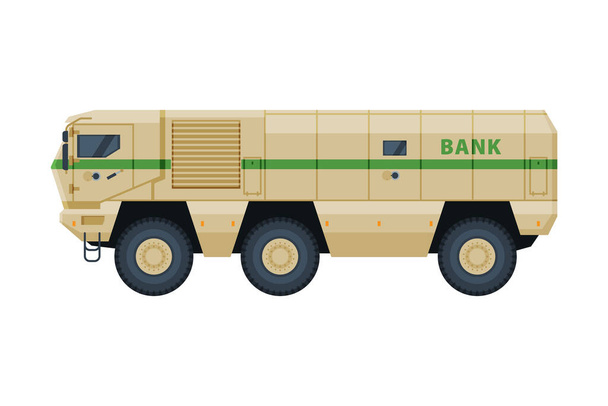Armored Cash Truck, Currency and Valuables Transportation, Bank Security Finance Service Vector Illustration - Vetor, Imagem