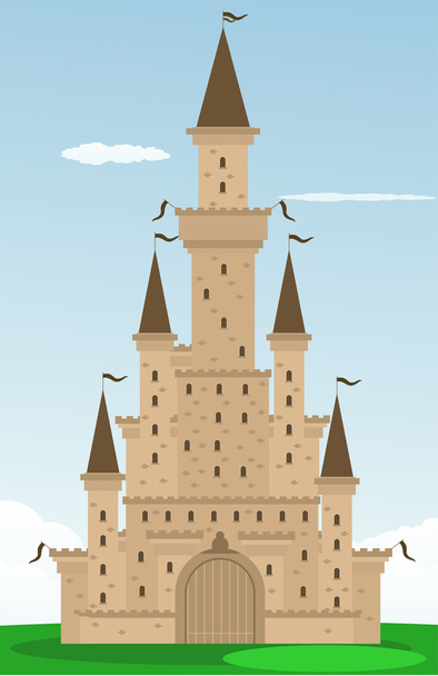 Карикатурный замок
 - Вектор,изображение