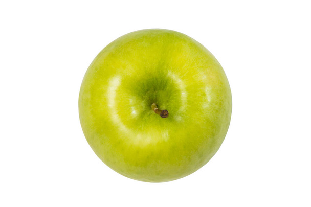 Green apple on white background. Isolated on white. Half of apple. Piece of fruit - Φωτογραφία, εικόνα