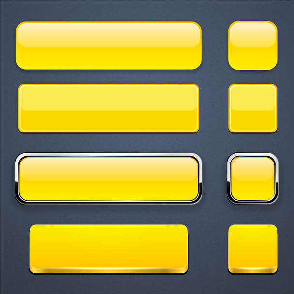 Yellow modern web buttons. - Vector, Image