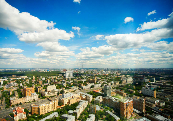 トライアンフ宮殿の建物からのモスクワの眺め - 写真・画像