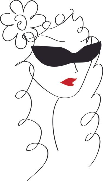 Menina elegante bonita com óculos de sol
 - Vetor, Imagem