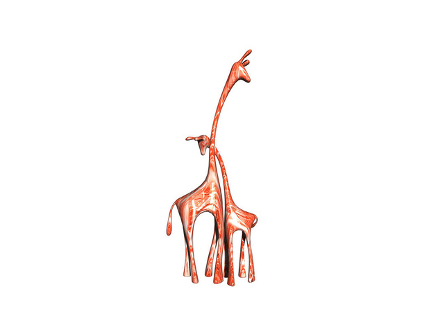 deux girafes entrelacées comme une statuette
 - Photo, image