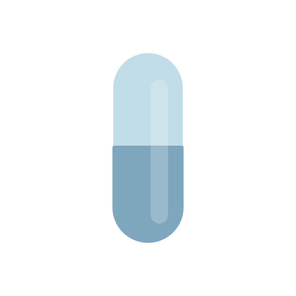 Blue capsule pill on isolated white background. Flat design flat style website design, logo - Vector, imagen