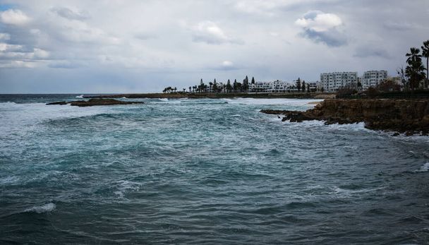 Coast of cyprus in winter - Фото, изображение