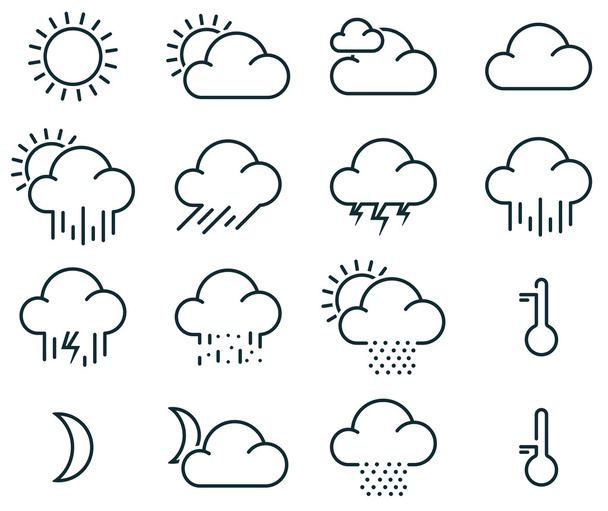 Minimalistic weather icons - Wektor, obraz