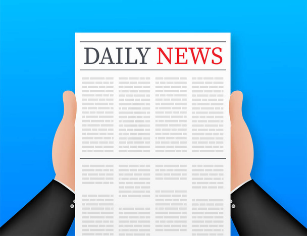 Vector mock up of a blank daily newspaper. Fully editable whole newspaper in clipping mask. Vector stock illustration - Vector, Image