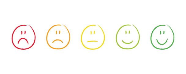 dibujado a mano calificación satisfacción retroalimentación emociones
 - Vector, imagen