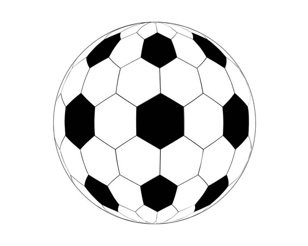 Beyazda izole edilmiş futbol topu, tasarım elementi. İzole vektör illüstrasyonu - Vektör, Görsel
