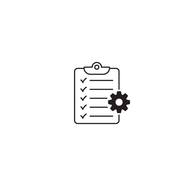 Clipboard with gear isolated icon. Technical support check list icon. Management flat icon concept. Software development. - Vector, Image