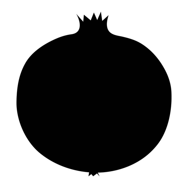 Black pomegranate logo on a white background - Eps10 vector graphics and illustration - Wektor, obraz