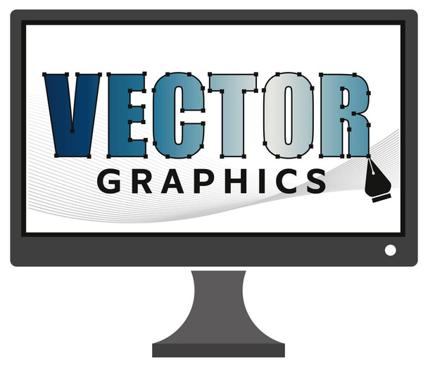 vector illustration drawing pen on computer screen icon concept - Vector, Image