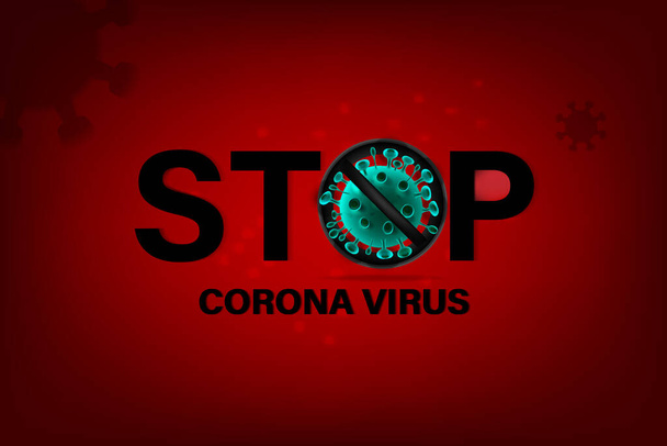 Пандемия остановила вспышку коронавируса (CoVID-19). Карантинное знамя 2019 - nCoV
. - Вектор,изображение