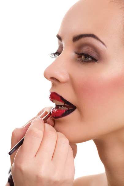 maquillaje profesional, brillo de labios
 - Foto, Imagen