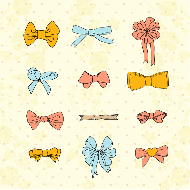Bow set. Colorful vector illustration for girls - ベクター画像