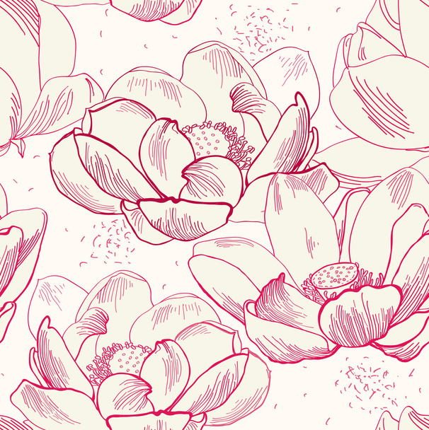 Vector seamless pattern of flower lotus isolated - Διάνυσμα, εικόνα