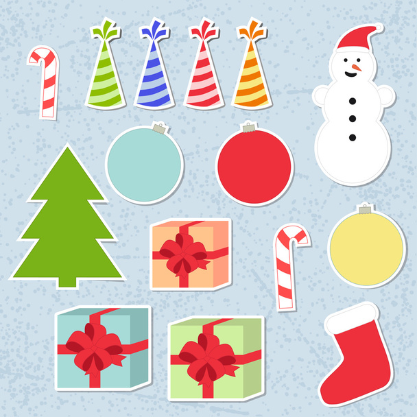 Set of christmas stickers - Vector, Image