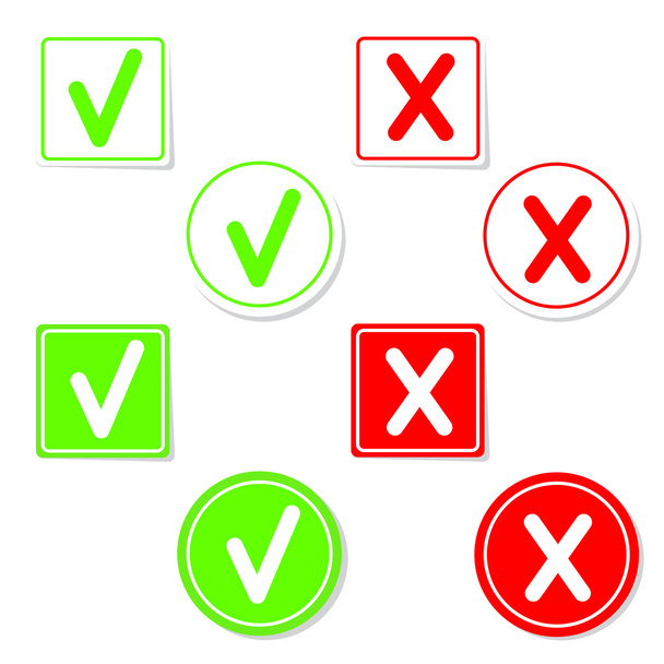 Vector check mark stickers - Vector, Image