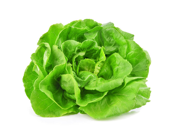 Green butterhead lettuce isolated on white background. - Photo, Image